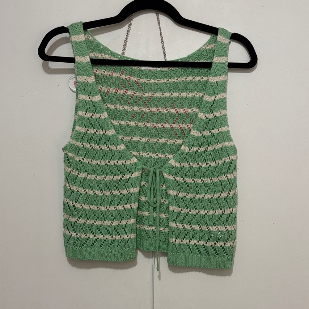 Ardene Mint and Cream Knit Tank Top